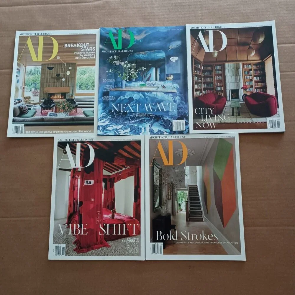 Architectural Digest magazine 5 pack Feb 24 to Dec 25